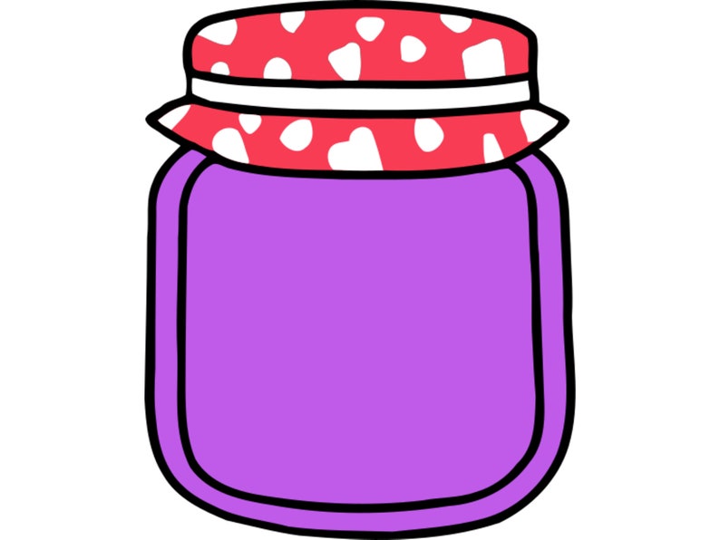 Jelly Jar Printable Image Art Jelly Jar With Hearts on Top Etsy