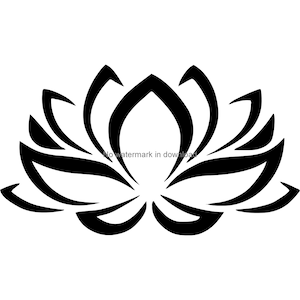 Lotus Flower Svg Cutting File, Lotus Flower Digital Download, Lotus Flower Silhouette cutting Svg, Lotus Flower Vinyl Image File Svg Dxf Png