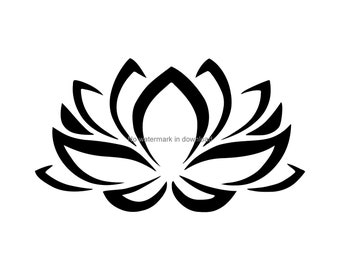 Lotus Flower Svg Cutting File, Lotus Flower Digital Download, Lotus Flower Silhouette cutting Svg, Lotus Flower Vinyl Image File Svg Dxf Png