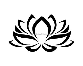 Lotus Flower SVG: Silhouette Cut File, Vinyl Image (Digital Download)