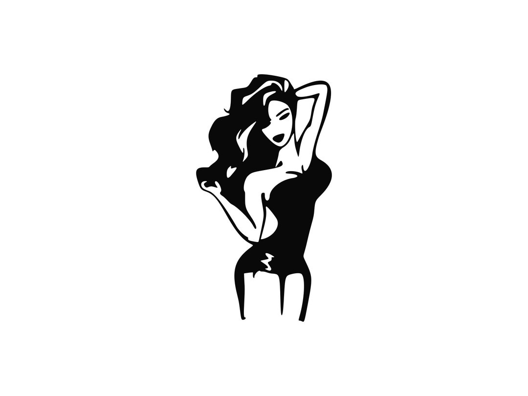 Pin up 3 Svg Pinup Girl Svg Pinup Silhouette, Vector Lady Png Dxf Svg File  Decal Image Cnc Laser Cutter Clipart Vector Vinyl Clip Art 