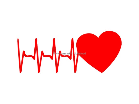Heart Beat Svg Printable Clipart, Heart Pulse Vinyl Cut File, Heart Ekg  Image Jpg, Heart Pulse Png Digital File, Heartbeat Png Clipart image
