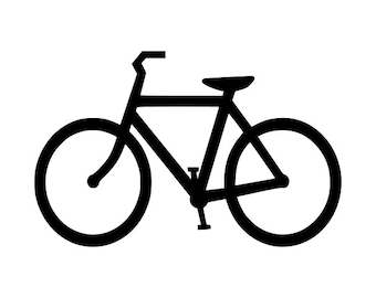Bicycle Silhouette Clipart: SVG, DXF, PNG (Digital Download)
