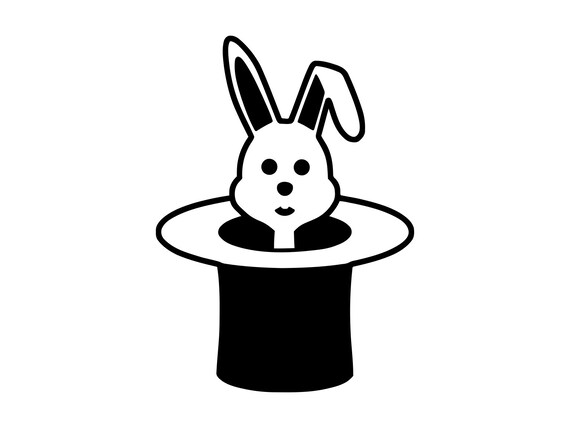 Magic Svg Rabbit in A Hat Svg Bunny Digital Download Magician Art ...
