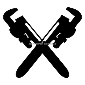 Plumber Wrench Clipart Image, Plumber Wrench Cut Files For Cutting, Plumber Wrench Instant Download, Plumber Wrench Laser Svg