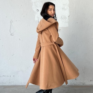 Winter Fit and Flare Coat, Midi Swing Coat, Warm Princess Coat
