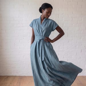 kimono style dress for wedding guest Women Floral Midi Kylies Studio carefree and romantic Blue Kimono Sleeve Embellished Maxi