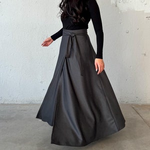 Wool Skirt for Women, Maxi Skirt With Pockets, Wool Clothing