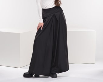 Womens Wool Pants, Palazzo Skirt Pants, Long Wool Trousers, Winter Harem Pants, Black High Waist Trousers, Wide Leg Trousers,Plus Size Pants