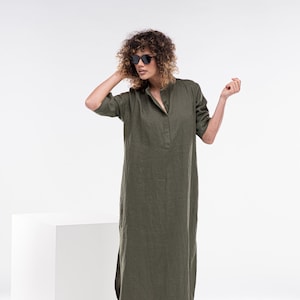 Lone Linen Dress Linen Shirt Dress Loose Linen Dress Plus Size Linen Dress Maxi Linen Dresses Etsy