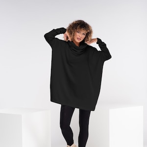 Turtleneck Loose Knit Sweater, Womens Wool Jumper, Knitted Tunic Top, Winter Sweaters for Women