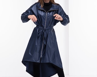 【美品】RAINMAKER- SHADOWSTRIPE HOODEDCOAT RAINMAKER SHADOW STRIPE HOODED COAT