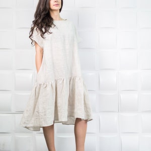 Linen Dress, Women Dress, Plus Size Dress, Linen Clothing, Boho Dress, Linen Kaftan Dress, Loose Dress, Summer Dress, Flare Dress,Linen Wear