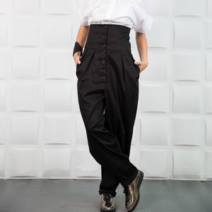 Black Harem Pants, Drop Crotch Pants, High Waist Pants, Loose Pants, Tapered Pants, Plus Size Pants, Black Trousers, Baggy Pants, Suit Pants