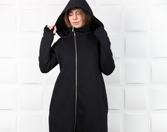 Abrigo Largo De Invierno Con Capucha Para Mujer - Multi Color