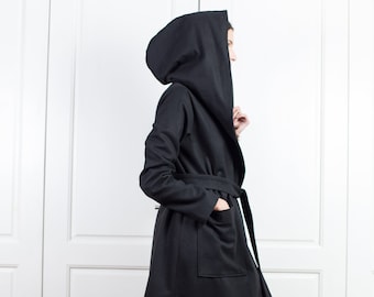 Trench-coat en laine, Manteau à capuche, Manteau camel, Manteau extravagant, Manteau d'hiver, Trench-coat pour femme, Manteau grande taille, Vêtements grande taille