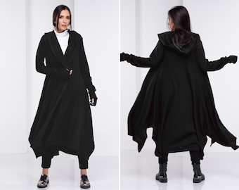 Hooded Cloak, Long Cardigan, Hooded Cape, Cloak with Hood