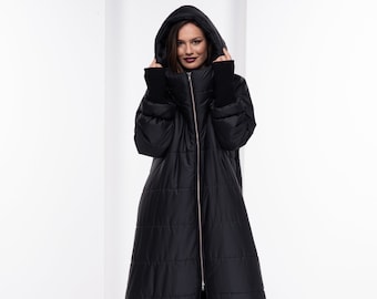 Chaqueta acolchada hacia abajo, chaqueta Bomber de invierno para mujeres, capa para mujeres, abrigo con capucha de gran tamaño