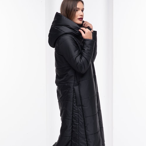 Cyberpunk Puffer Jacket Maxi Winter Coat Long Quilted - Etsy