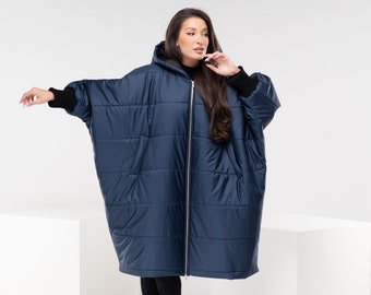 Oversized Puffer Jacket, Plus Size Blanket Coat, Winter Poncho Women, Bomber Quilted Jacket, Maxi Puff Coat, Gothic Wardrobe