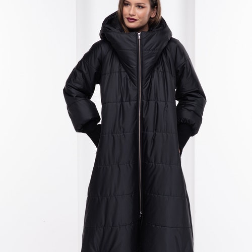 Steampunk Jacket Goth Jacket Long Coat Women Maxi Puffer | Etsy