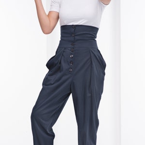 High Waisted Pants, Steampunk Harem Trousers, Fall Clothing