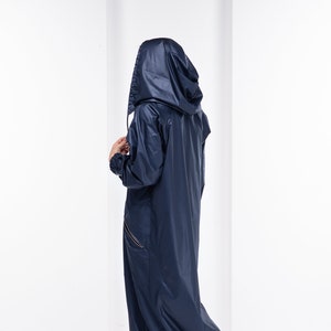 Long Hooded Rain Jacket, Winter Jacket Women, Edgy Futuristic Clothing