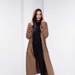 Oversized Gothic Hoodie, Wool Cloak, Maxi Knit Cardigan, Plus Size Clothing
