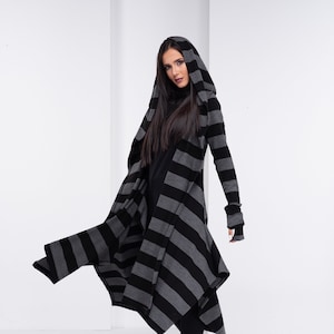 Plus Size Cape, Winter Medieval Cloak, Oversized Maxi Cardigan, Gothic Clothing, Hooded Wool Coat, Long Sweater Coat