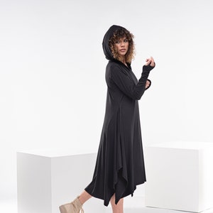 Black Asymmetrical Dress, Extravagant Dress, Kaftan Dress, Plus Size Dress, Black Tunic Dress, Loose Dress, Maxi Tunic Dress, Steampunk