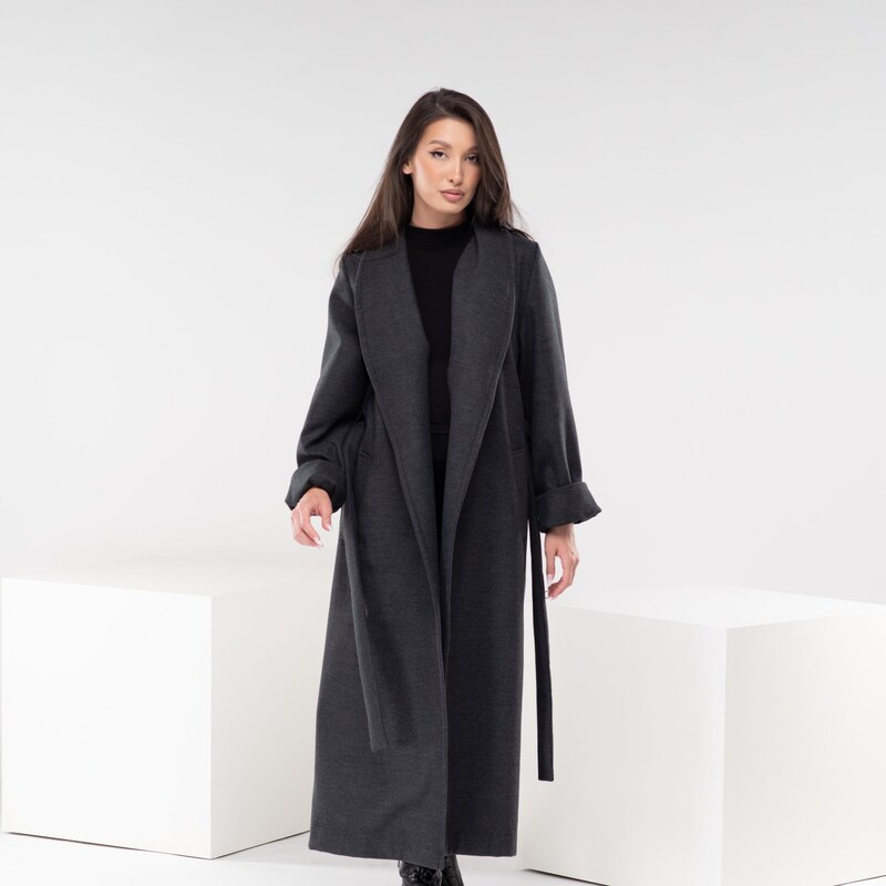 THELMA™ - Women’s Front Buckle Belted Wool Cape Coat for Fall & Winter