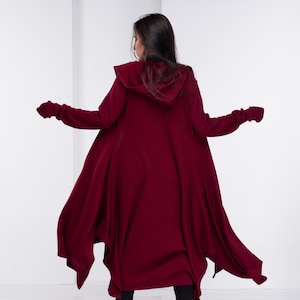 Mantel met capuchon, kimono gebreid vest, wollen cape, oversized vest