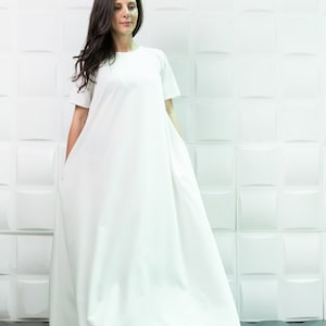 White Maxi Dress, Plus Size Maxi Dress, Plus Size Clothing, Caftan Dress, White Summer Dress, Women White Dress, White Caftan, Loose Dress