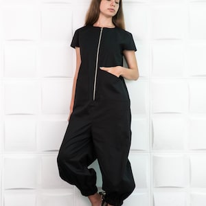 Jumpsuit Women, Plus Size Jumpsuit, Black Jumpsuit, Summer Jumpsuit, Capri Jumpsuit, Drop Crotch Jumpsuit, Women Overall, Harem Jumpsuit