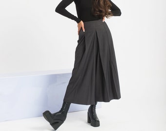 Palazzo Pants Women, Wool Pants Women, Wide Leg Pants, Gray Womens Trousers, Winter Harem Pants, Futuristic Clothing