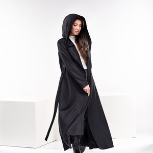Winter Long Hooded Wool Princess Coat Women, Vintage