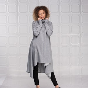 アシンメトリーチュニック、コットンシャツ、プラスサイズの服、プラスサイズのチュニック