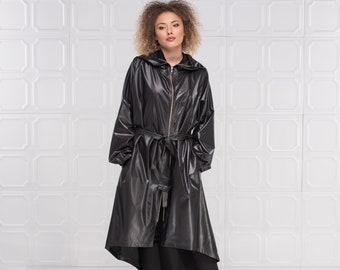 Hooded Raincoat, Waterproof Jacket, Rain Cape, Trench Coat, Steampunk Coat