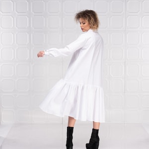 White Shirt Dress, Oversized Shirt, White Maxi Dress, Trendy Plus Size Clothing