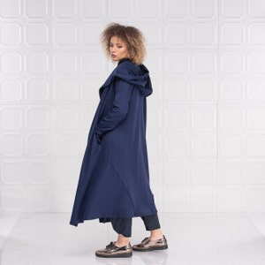 Wool Cloak, Hooded Wool Coat, Kimono Cardigan, Wool Hoodie image 3