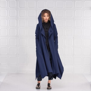 Wool Cloak, Hooded Wool Coat, Long Knit Cardigan, Kimono Cardigan