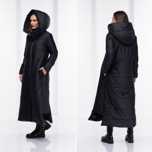Puffer Cyberpunk Jacket, Womens Winter Coat, Punk Gothic Coat, Quilted Jacket Women