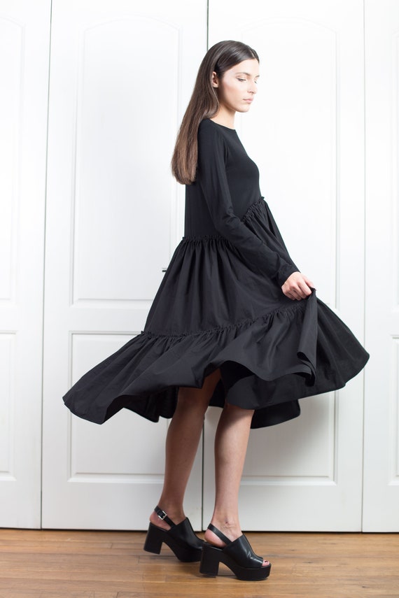 black flare dress plus size