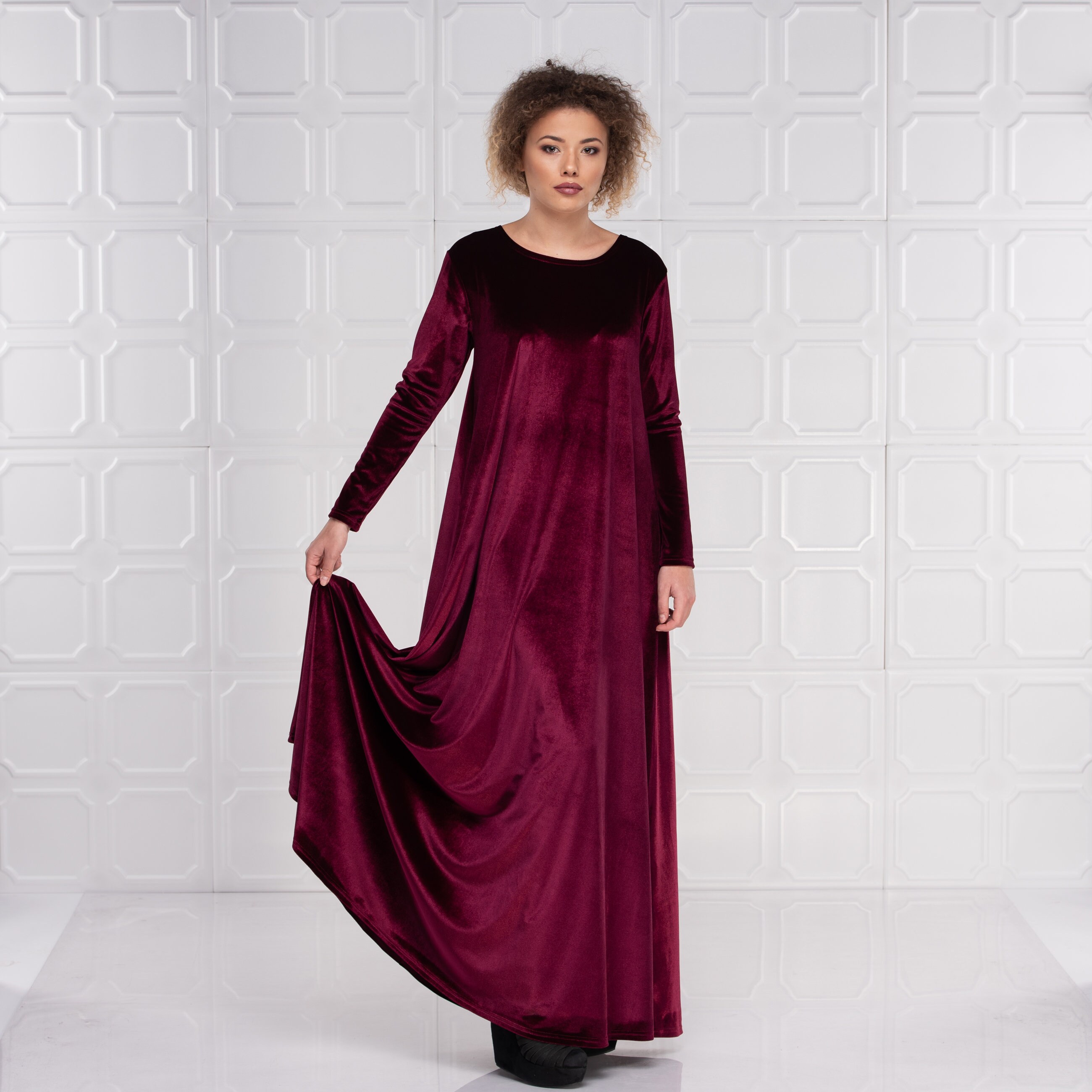 formal gown plus size velvet dress