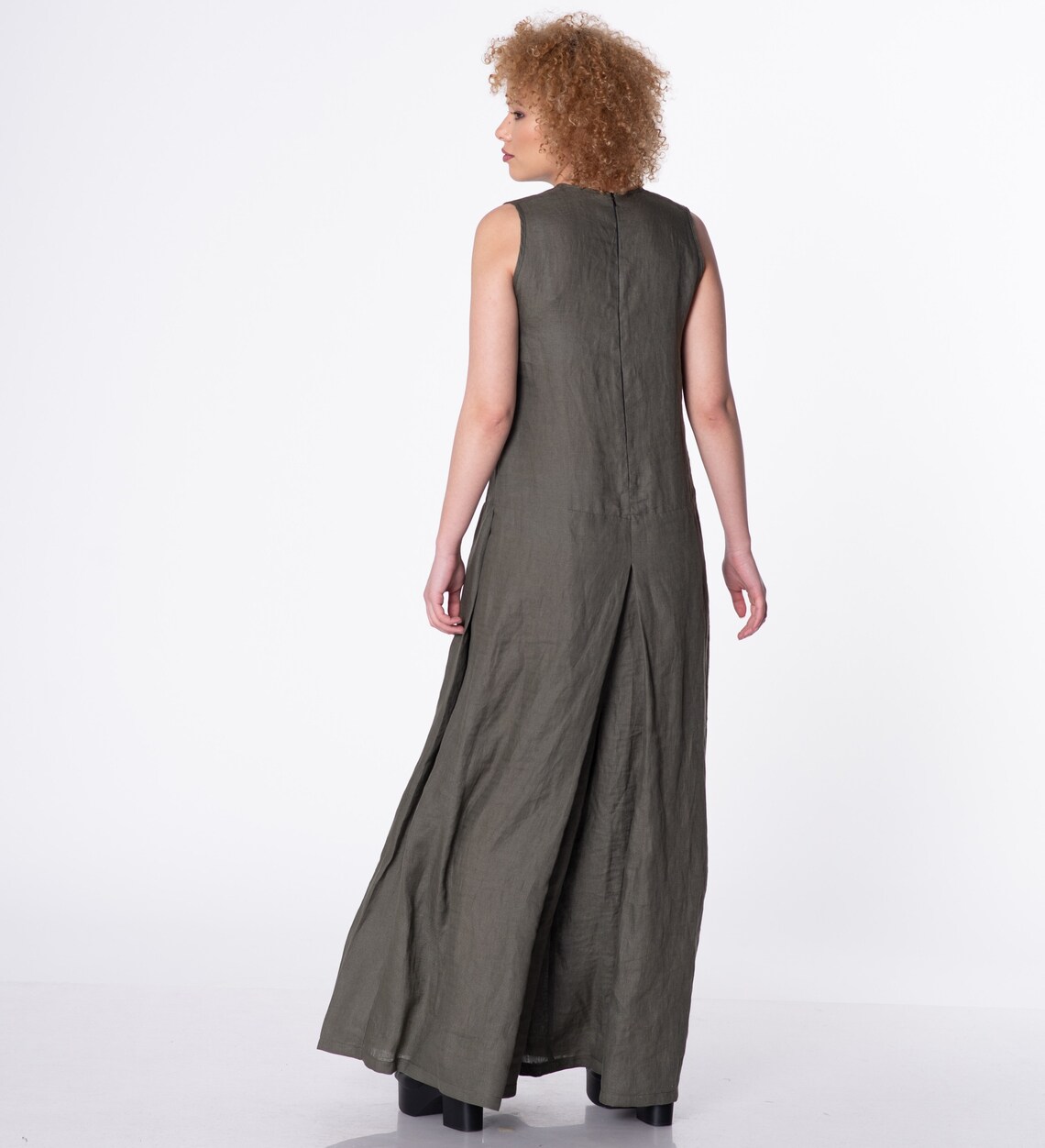 Combinaison en lin combinaison noire combinaison à jambes Etsy France