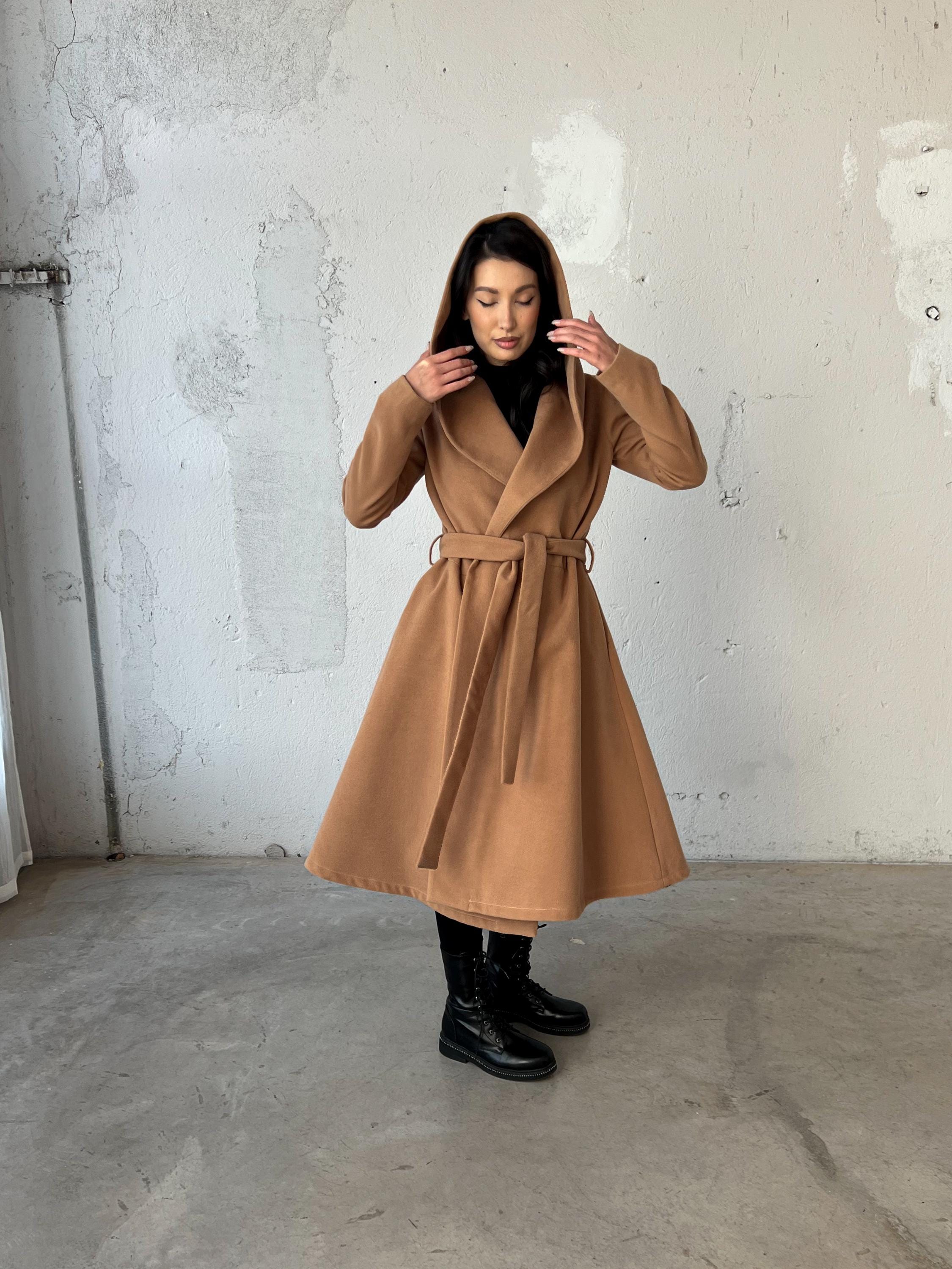 Winter Fit and Flare Coat, Midi Swing Coat, Warm Princess Coat