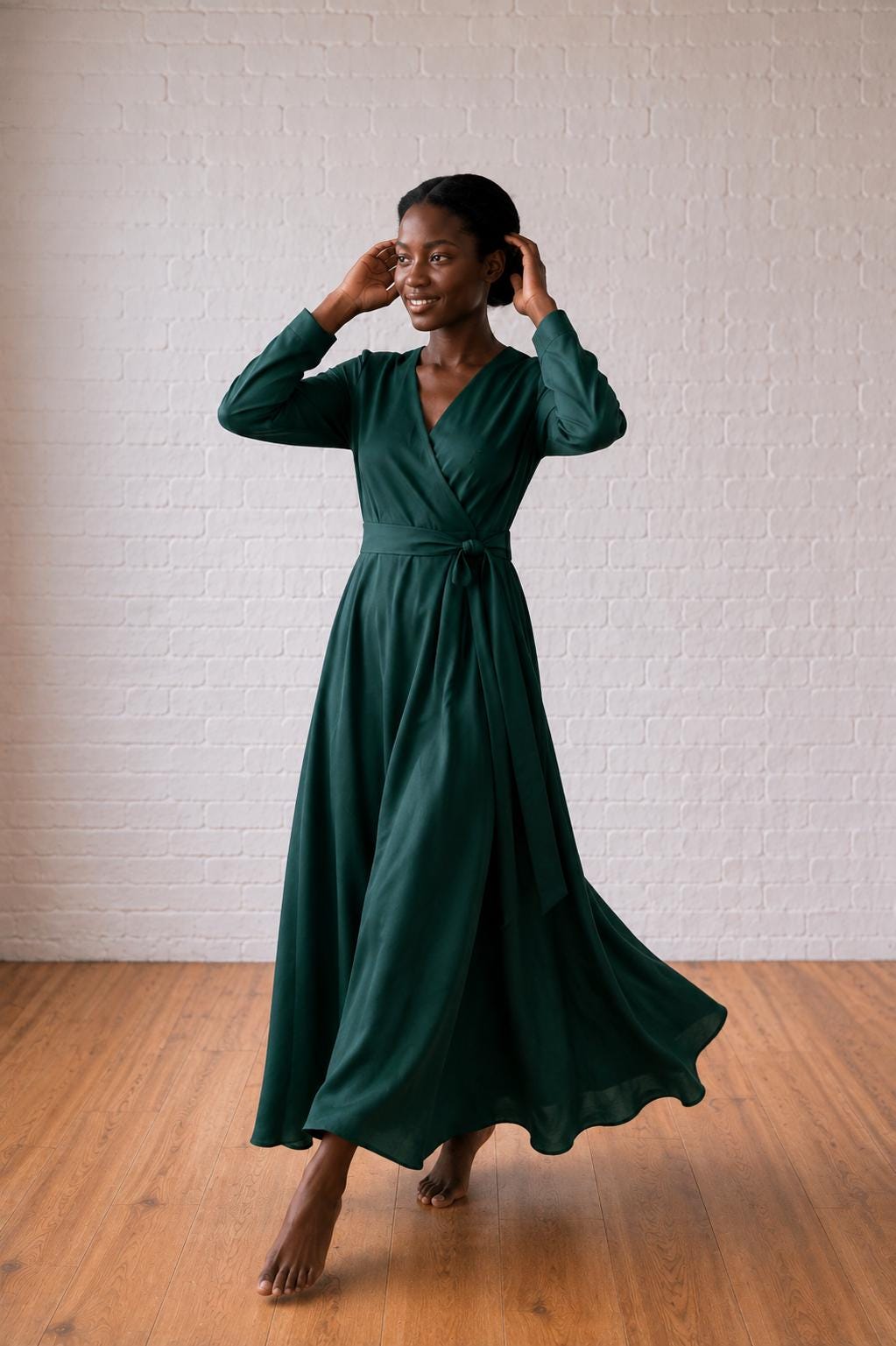 rustic green dress Forest Style Dark olive green bridesmaid dresses