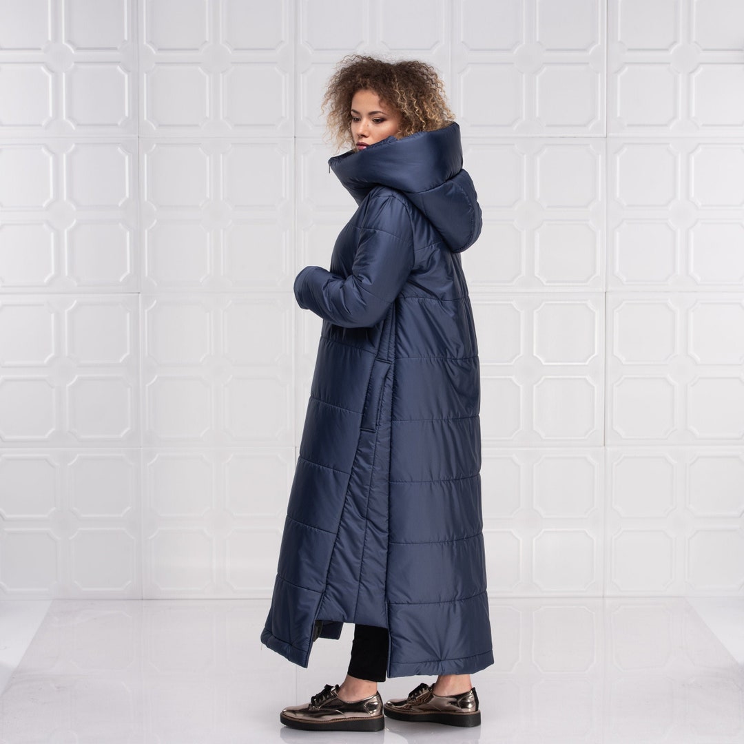 Womens Winter Coat Long Puffer Jacket Hooded Down Jacket Etsy UK