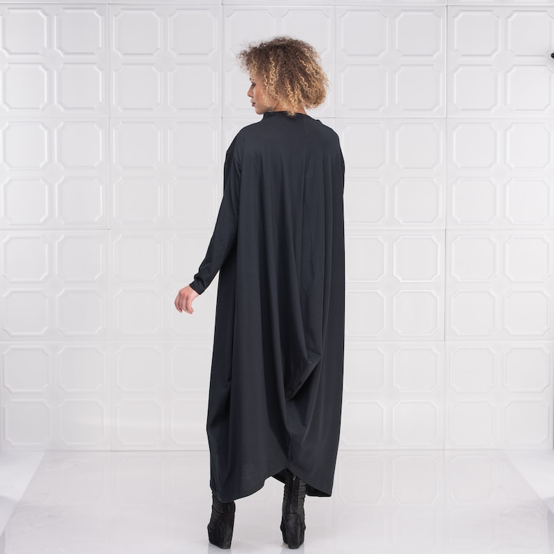Black Maxi Dress Caftan Dress Steampunk Dress Gothic Dress