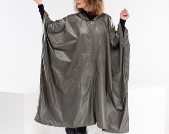 【美品】RAINMAKER- SHADOWSTRIPE HOODEDCOAT 美品】RAINMAKER - SHADOWSTRIPE HOODEDCOAT